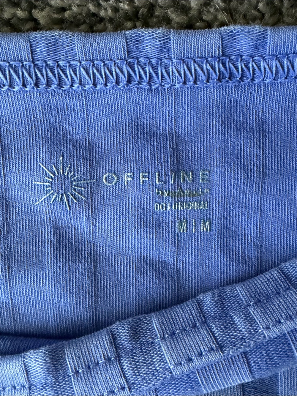 aerie Periwinkle Ribbed Square-Neck Crop Top - Picture 2 of 4